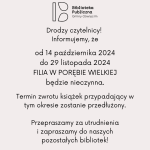 Informacja dotycząca Filii w Porębie Wielkiej