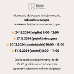 Informacja o funkcjonowaniu bibliotek w okresie Świątecznym