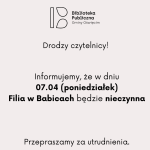 Informacja dotycząca Filii w Babicach