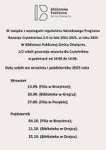 Funkcjonowanie bibliotek w soboty.