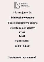Funkcjonowanie bibliotek w soboty.