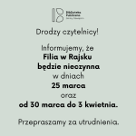 Informacja dotycząca Filii w Rajsku