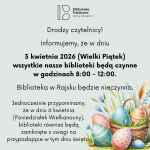 Informacja dotycząca funkcjonowania bibliotek.