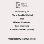 Informacja dotycząca Filii we Włosienicy oraz Filii w Porębie Wielkiej