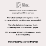 Informacja dotycząca poszczególnych Filii